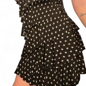 Elegant Black Patterned Women's Dress